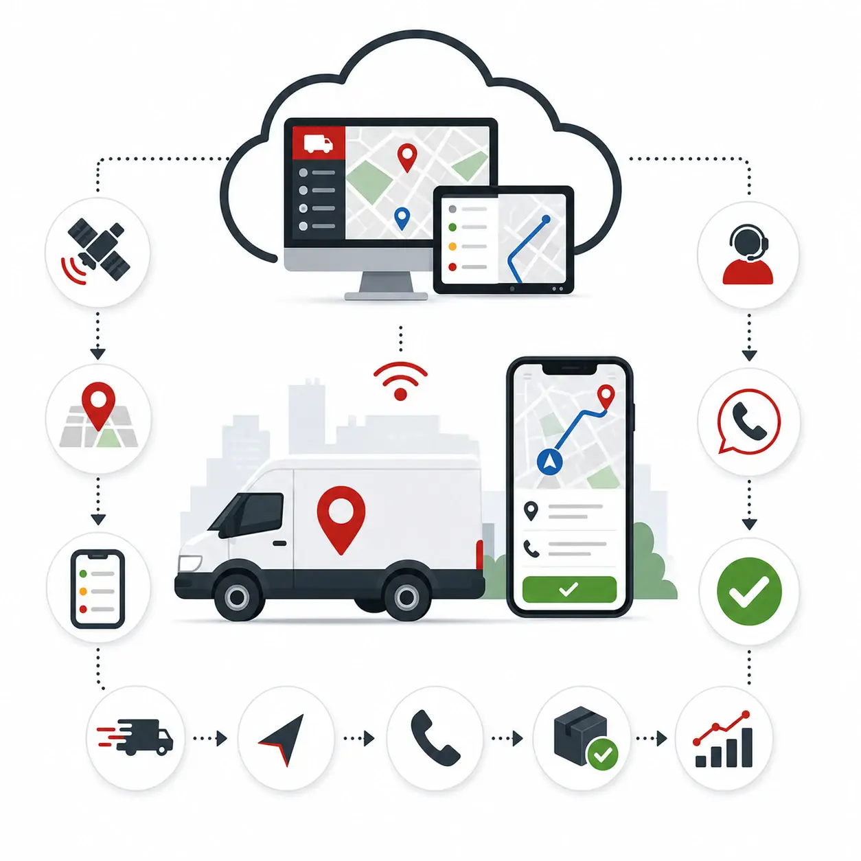 EOCloud GPS für Fahrer und Liefertouren