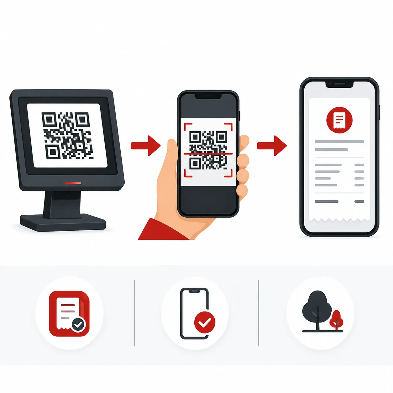 Digitaler Bon mit QR-Code